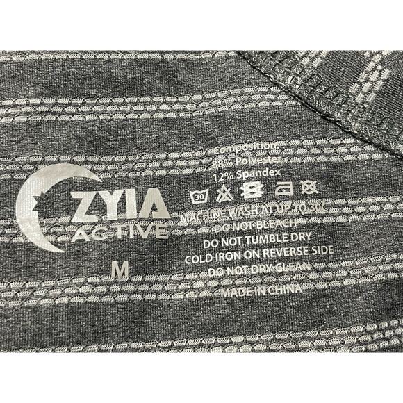 Zyia Active gray striped Nimbus split back tank top Medium NWT - Picture 7 of 7